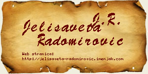 Jelisaveta Radomirović vizit kartica